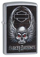 Zippo Harley Davidson Skull Street Chrome Pocket Lighter