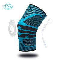Nylon Silicon Knee Sleeve, Knee Brace Compression Sleeves, Elastic & Adjustable Knee Pad Silicone Padded Bracket/Patella Stabilizer for Meniscus Tear Arthritis Pain Relief