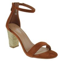 TOP Moda Spira 1 Womens Chunky Heel Single Band Platform Buckle Dress Sandals Rust Orange 7.5
