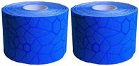 TheraBand Kinesiology Tape, Waterproof Physio Tape for Pain Relief, Muscle Support, Injury Recovery, Roll with XactStretch Application Indicators, 2 Inch x 16.4 Foot Roll, Blue/Blue, Pack of 2