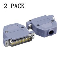 Anmbest 2PCS Male DB25 Solder Connector, RS232 485 422 D-SUB Serial to 25-pin Port Terminal Adapter Breakout Board, Hoods Complete Set of Crimp Connector Assortment Kit