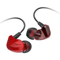 Earhook Headphones, Over The Ear Headphones - Earbuds, Audifonos, Ear Bud with Mic, in Ear Workout Headphones, for Sports, Running, Wired Ear Buds, Compatible Samsung S9 S8 S7 S6(Red and Black)