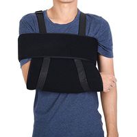 Arm Sling Shoulder Brace Fully Adjustable Rotator Cuff and Elbow Support with Immobilizer Band for Men Women and Kids Black(M)