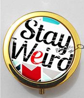 BlackKey Stay Weird Inspiration 3-Compartment Decorative Pocket Gift Box Case Organizer for Pill, Color 2 -943