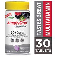 SuperNutrition, SimplyOne Multi-Vitamin for Men 50+, High-Potency, One/Day Chewable Tablets, Wild Berry, 30 Day Supply