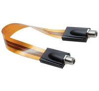Ancable 2-Pack 1.7ft/52cm Ghost Wire Flat RG6 Coax Jumper Cable Extreme Slim Flat Window Cable