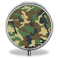 IMLONE Pill Organizer, Customized Camouflage Pill Boxes with 3 Components and Mirror for Travelling and Daily Needs