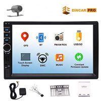 7" Touch Screen Double Din Car Stereo in Dash GPS Navigation QuadCore CPU Support Bluetooth 2 Din Car Radio Audio Vehicle Headunit Free Rear Camera and Car Tuning Screen Mirror Steering Wheel Control