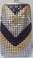 1 Eclipse 3 Tone Luxury Mesh Sequin Cigarette Case Fit 120's, Ball Clasp