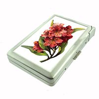Perfection In Style Metal Cigarette Case with Built in Lighter Vintage Flowers Design 011