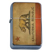 California Bear Flip Top Oil Lighter D3 State Animal Bear Flag California Republic Cali