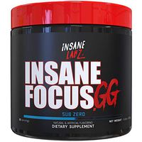 Insane Labz Insane Focus. GG Video Gaming Energy Powder, Pre Workout with Beta Alanine Vitamin B12 Caffeine Powered by AMPiberry, 30 Srvgs, Sub Zero