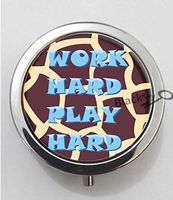 BlackKey Work Hard Play Hard 3-Compartment Decorative Pocket Gift Box Case Organizer for Pill, Color 1 -832