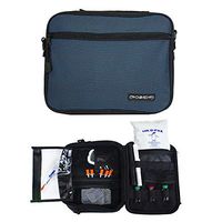 ChillMED Premier Diabetic Supply Organizer | Travel Bag with Shoulder Strap and One 24 oz Cold Pack - Up to 24 Hours of Cool Time - 11" x 9" x 3" (Blue)