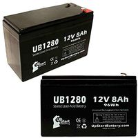 2X Pack - Ferno Mdt Corporation 3000 Lift Chair Battery - Replacement UB1280 Universal Sealed Lead Acid Battery (12V, 8Ah, 8000mAh, F1 Terminal, AGM, SLA) - Includes 4 F1 to F2 Terminal Adapters