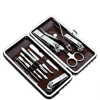 VNDEFUL Nail Care Personal Manicure Pedicure Set, Nail Tools with Luxurious Case, Set of 12, Professional Stainless Steel