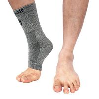 Vital Salveo- Open Toes Compression Germanium and Bamboo Charcoal Ankle Sleeve/Brace with Arch Support, Eases Swelling and Achilles Tendon (1PC)-Small