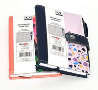 Slim Faux Leather Pocket Closing Notebook with Pen - Paint the Town Peach Art