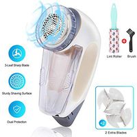 Professional Sweater Shaver,Lint Remover,Lint Shaver with 2 Replaceable Stainless Steel Blades,1 Cleaning Brush and 1 Lint Roller as Gift,Dual Protection,Easy to Remove Fuzz, Lint, Pills,Bobbles