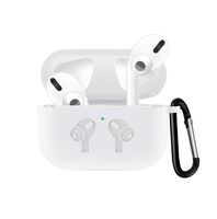 Startview Protective Cover for AirPods Pro Case,Case with Keychain for AirPods Pro Charging Case 2019 Release Shock-Absorbing Soft Slim Silicone Case Skin (White)