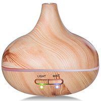 COSTWAY 235ml Mini Aroma Essential Oil Diffuser, Wood Grain Cool Mist Humidifier for Office Home Study Yoga Spa (Wood Grain)
