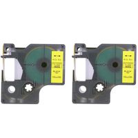 Molshine 2 Pack 18052 Heat-Shrink Tubes Cable Label Compatible for DYMO Black on Yellow (0.23inch 1/4inch 6mm) 1.5m