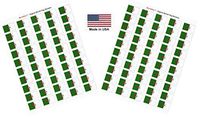Made in USA! 100 Country Flag 1.5" x 1" Self Adhesive World Flag Stickers, Two Sheets of 50, 100 Sticker Flags Total (Algeria)