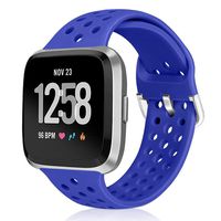 XFYELE Sport Band Compatible with Fitbit Versa/Versa 2/Versa Lite/SE, Soft Breathable Silicone Strap Replacement Wristband with Multiple Colors for Men Women (Sapphire Blue)