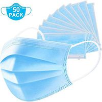 50 Pieces - Disposable - Anti Dust - Breathable three Layer - Blue