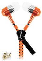 AIK in-Ear Zip Zipper Stereo Headphones 【3.5M】 Earphone Earbud for Mobile Phones (Orange)