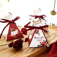 Sale 5PCS/Set Triangle Candy Box Gift Bag Birthday Party Gift Box with Ribbon Wedding Paper Box Festival (1)