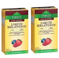 Finest Nutrition Melatonin 1 mg. Liquid Melatonin Mixed Berry Flavor, 2 oz. x 2 Pack