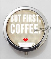 BlackKey OK But First Coffee 3-Compartment Decorative Pocket Gift Box Case Organizer for Pill, Color 1 -877