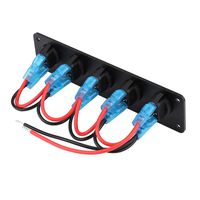 12-24V 5 Gang Rocker Switch Panel, Durable Waterproof Round Dash Blue Switch Panel Professional Design
