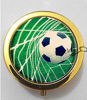 BlackKey Soccer Ball Theme 3-Compartment Decorative Pocket Gift Box Case Organizer for Pill, Color 2 -488