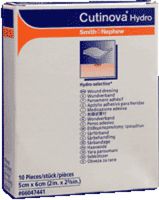 Smith & Nephew Cutinova Hydro-selective Dressing 2" x 2-3/8", Self-adhesive, Semi-transparent, Water-proof and Bacteria proof, Polyurethane Matrix, Flexible (Box of 10 Each)