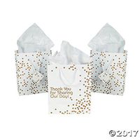 Medium - Gold Wedding Dot Gift Bags - 1 Dozen