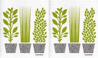 Jangneus Swedish Dishcloth/Sponge Cloth Eco-Friendly/Compostable Herb Garden Designs (2-Pk Herbs)