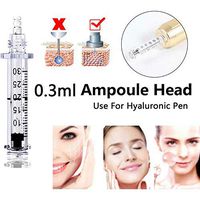YJPQ 0.3Ml Syringe Ampoule Head for Hyaluron Gun Hyaluron Pen High Pressure Wrinkle Removal Water Syringe,100PCS