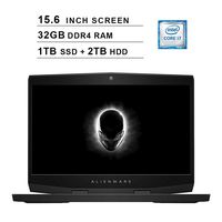 2019 Dell Alienware M15 15.6 Inch FHD Gaming Laptop (8th Gen Inter 6-Core i7-8750H up to 4.1GHz, 32GB DDR4 RAM, 1TB SSD (Boot) + 2TB HDD, NVIDIA GeForce GTX 1060 6GB, WiFi, Bluetooth, Windows 10)