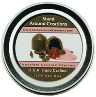 Premium 100% All Natural Soy Wax Aromatherapy Candle - 2oz Tin - Chocolate Covered Cherries: Sweet maraschino cherries smothered in milk chocolate, with a dry down of French vanilla.