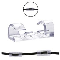 [16 Pack] Cable Clips Adhesive Cord Management Organizer Wire Sticker Holder Strips 15mm (Clear)