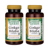 Swanson Ginkgo Biloba (Standardized) 60 Milligrams 120 Capsules (2 Pack)