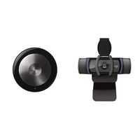 Jabra Speak 710 Wireless Bluetooth Speaker for Softphone and Mobile Phone (U.S. Retail Packaging) & Logitech C920S HD Pro Webcam - Widescreen Video Calling and Recording, Desktop or Laptop Webcam