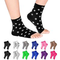 NEWZILL Plantar Fasciitis Socks with Arch Support, Best 24/7 Foot Care Compression Sleeve, Eases Swelling & Heel Spurs, Ankle Brace Support, Increases Circulation (S/M, Black w White Dots)