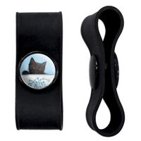 Graphics and More Black Kitten Cat in Bucket Tin Pail Headphone Earbud Cord Wrap - Charging Cable Manager - Wire Organizer Set of 2 - Black