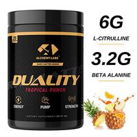 Alchemy Labs Duality Pre Workout Supplement - Nitric Oxide Pre Workout Drink to Boost Strength & Energy. No Creatine. Powerful Energy. Pineapple Express Flavor 20 Servings (Tropical Punch)