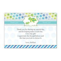 30 Personalized Thank You Cards Blue Green Polka Dots Stripes Turtle Design Baby Shower Party Event + 30 White Envelopes