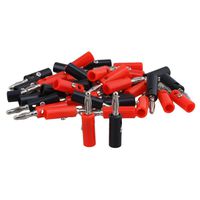 Yibuy 40pcs Nickel Plated 4mm Lantern Banana Plug Male for Multimeter Probe Black+Red