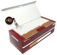 Rollo Red - King Size (84mm) White Cigarette Tubes (200 Tubes per Box) 3 Boxes with Rolling Paper Depot Lighter Lasso
